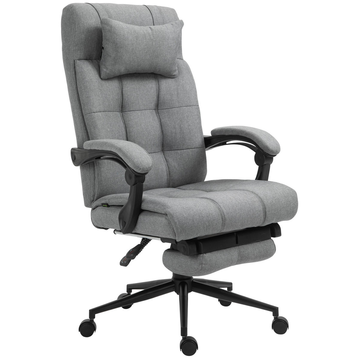 BÜROSTUHL, Schaumstoff, PVC, Hellgrau - Hellgrau, Kunststoff (76/120/66cm) - Vinsetto