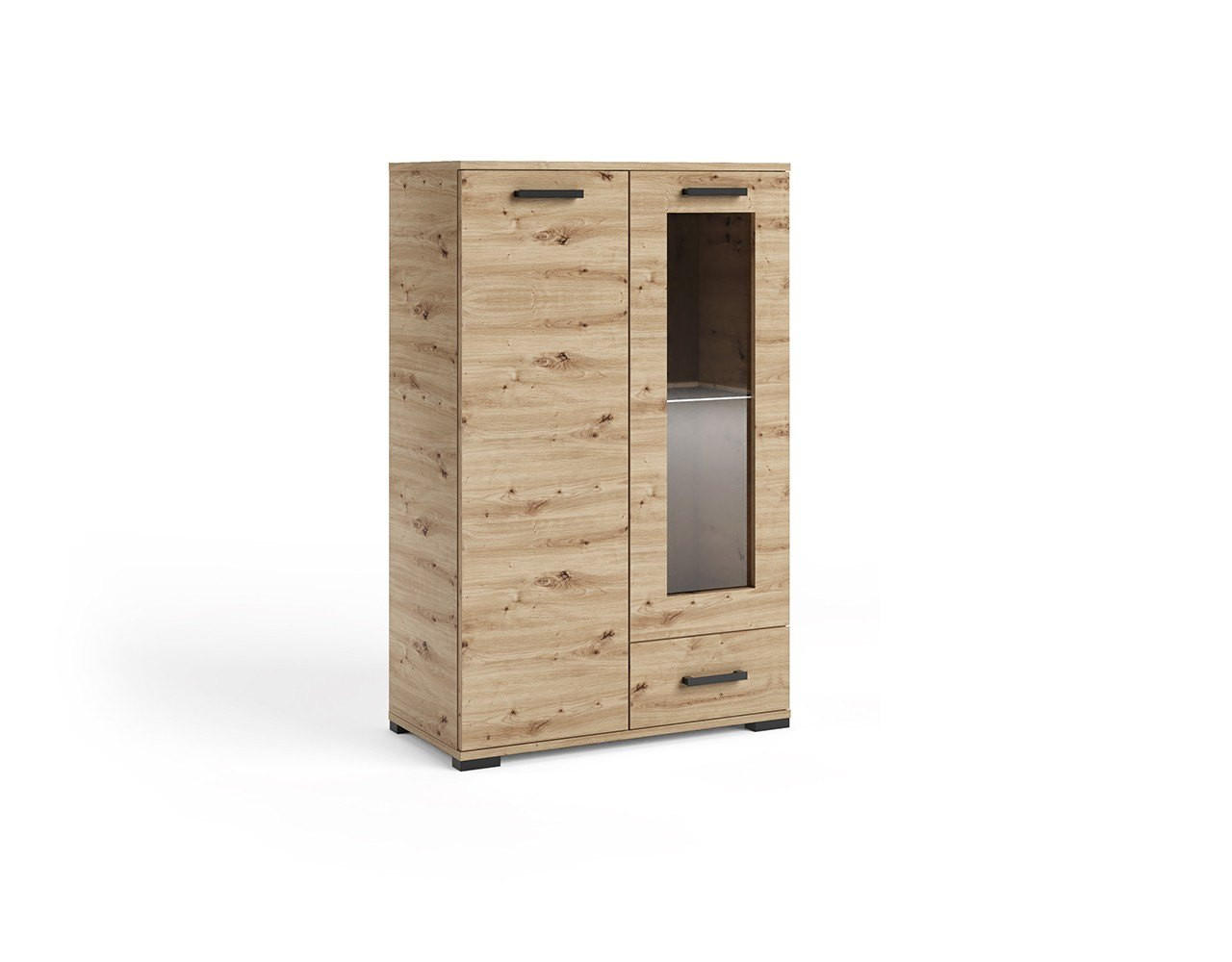 KOMMODE ALBANO 80/125/40cm mit 1 Schubladen 2 Türen Sonoma Eiche - Sonoma Eiche, Holzwerkstoff (80/125/40cm) - MASSENO