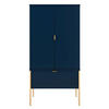 HIGHBOARD Polka, Marineblau, Goldene Details - Goldfarben/Dunkelblau, Holzwerkstoff/Metall (60/120/37cm) - Skandica