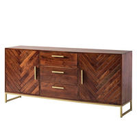SIDEBOARD - Akazie massiv - Goldfarben/Akaziefarben, Holz (180/80/39cm) - home24