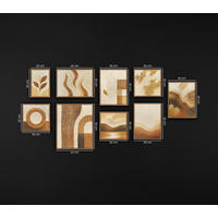 GEMÄLDE Im Rhythmus der Natur Schattenfugenrahmen Eichefarben 9-teilig - Eichefarben, Holz (160/80cm) - YS-art gallery