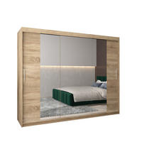 SCHWEBETÜRENSCHRANK 200/250/62 3-türig - Silberfarben/Sonoma Eiche, Holz/Kunststoff (250/200/62cm) - MÖBEL KRYSPOL