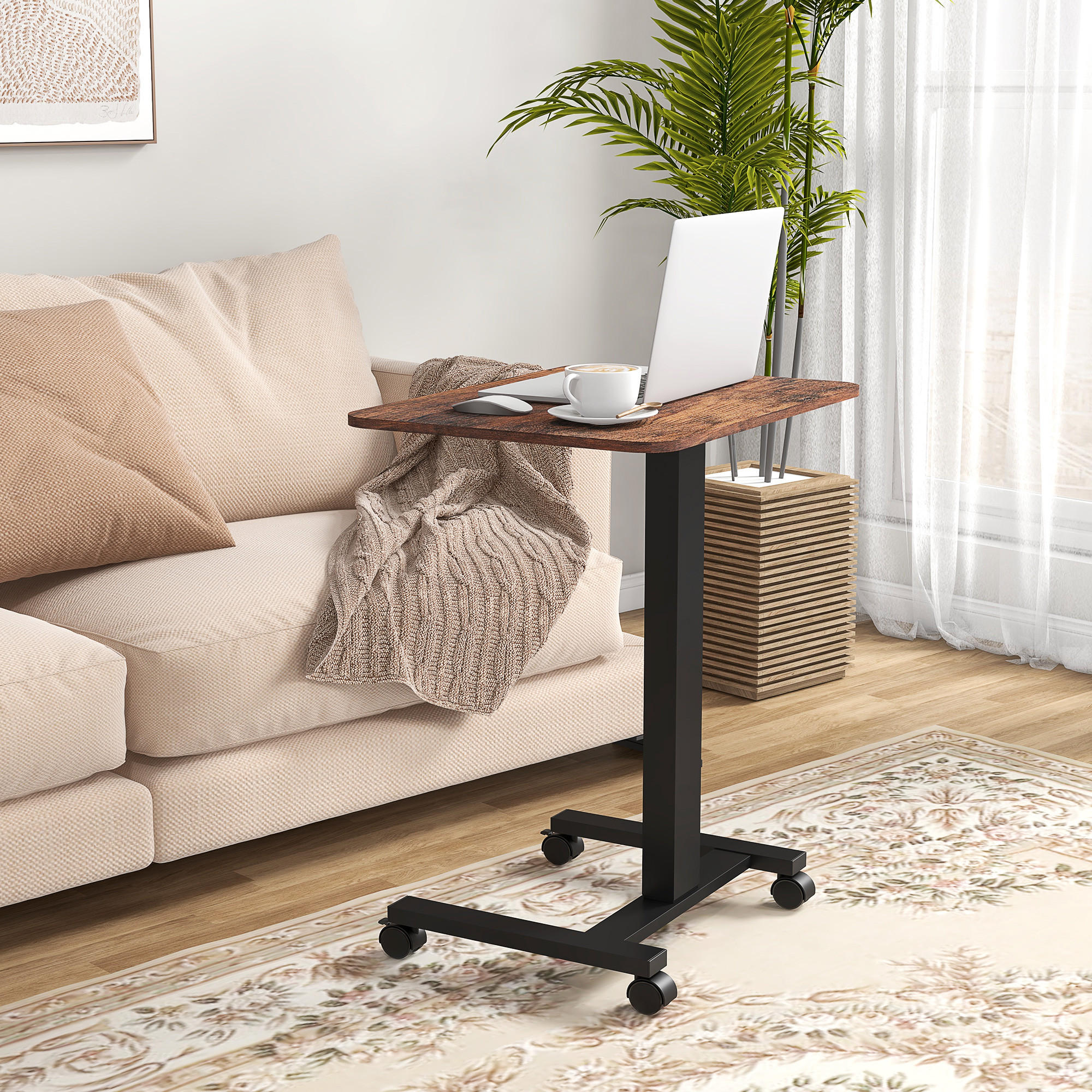 HÖHENVERSTELLBARER Schreibtisch, Braun - Braun, Kunststoff (65/48/108cm) - Vinsetto