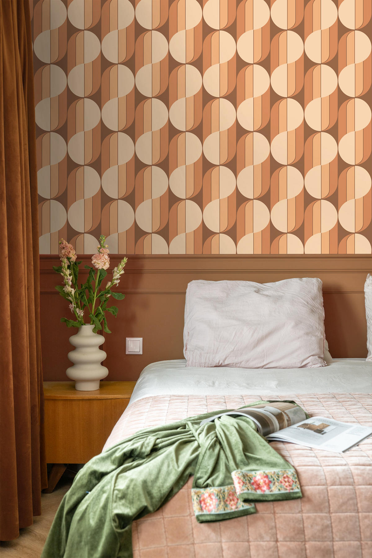 TAPETE Retro-Ornamente 50 x 900 cm - Terracotta, Papier (50/900cm) - ESTAhome