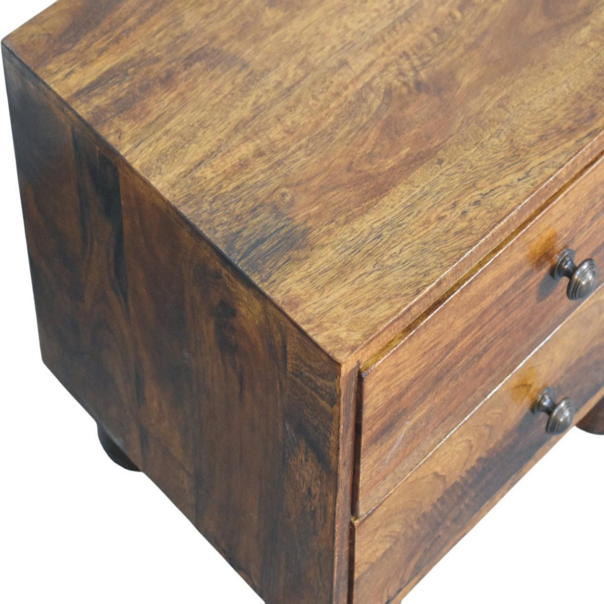 NACHTTISCH mit Kastanien-Finish, 2 Schubladen, dunkelbraun. - Dunkelbraun, Holz (45/39/35cm) - Artisan Furniture