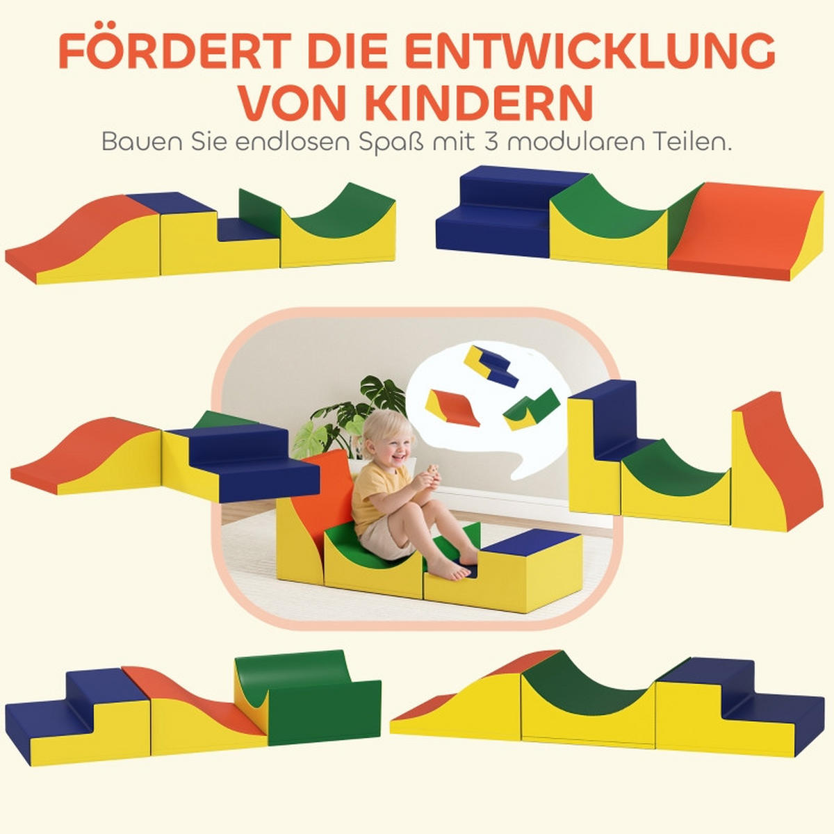 KONSTRUKTIONSSPIELZEUG Bauset Gelb - Gelb, Leder (45.7/20.3/141cm) - Korfee