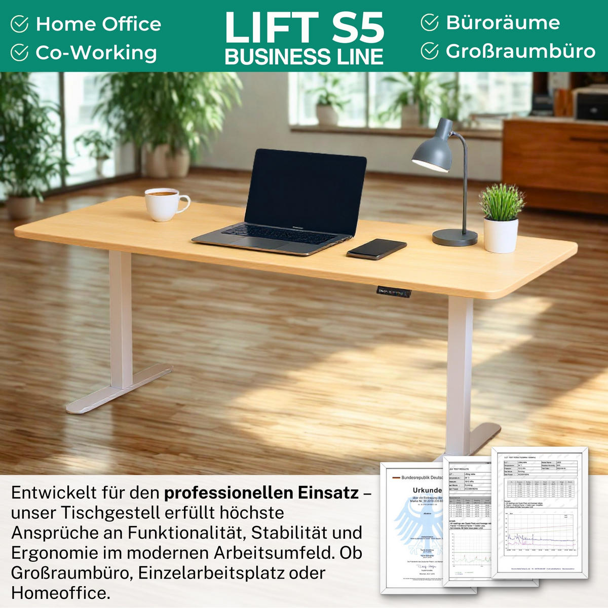 TISCHGESTELL HÖHENVERSTELLBAR LIFT S5 weiss - Weiß, Metall (68/180/118cm) - Albatros