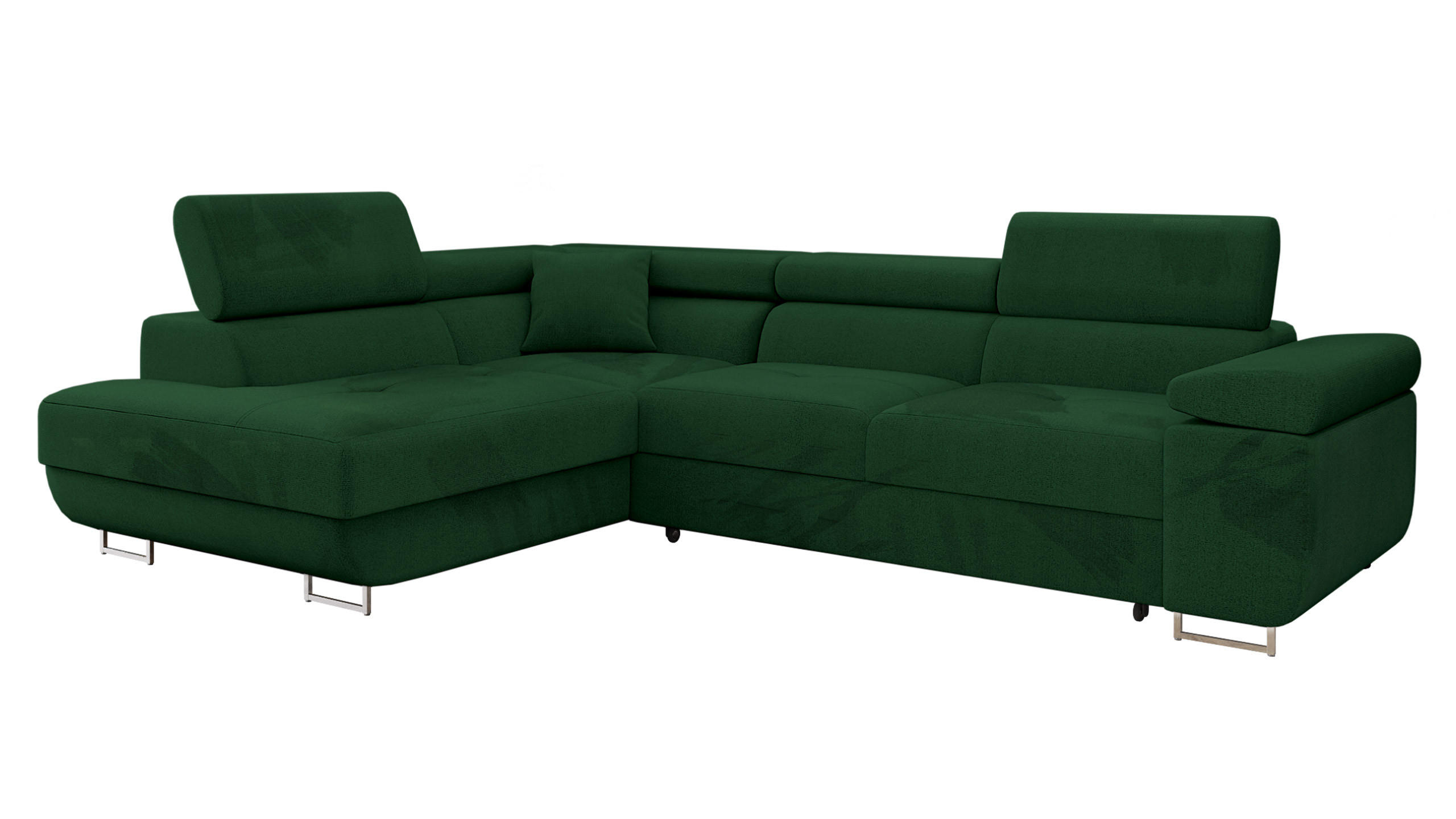 ECKSOFA Torezio, Seite: Links - Grün, Holz/Textil (274/203cm) - MIRJAN24