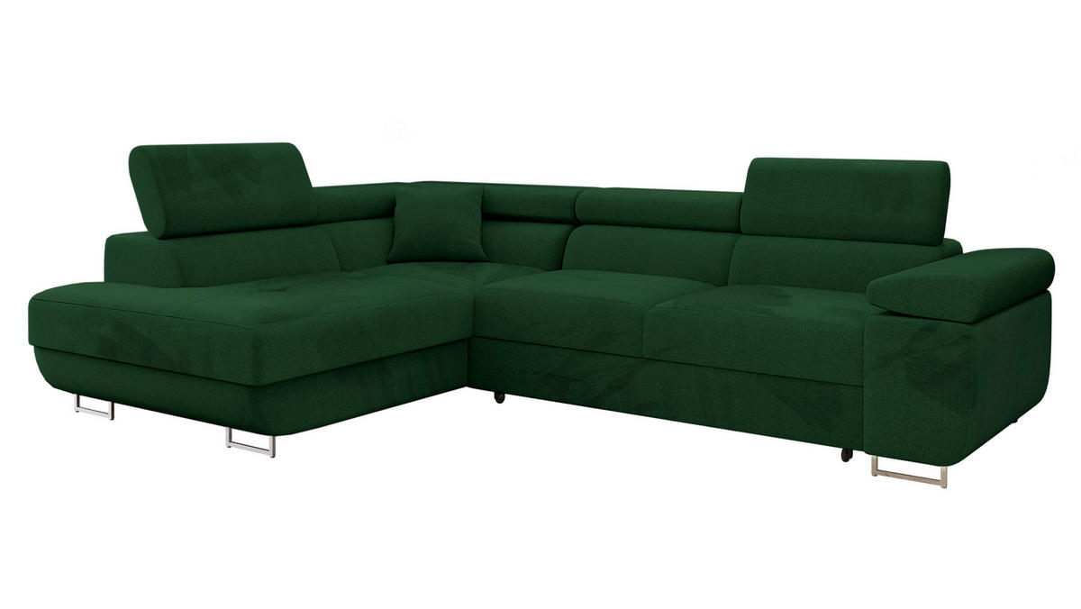 ECKSOFA Torezio, Seite: Links - Grün, Holz/Textil (274/203cm) - MIRJAN24