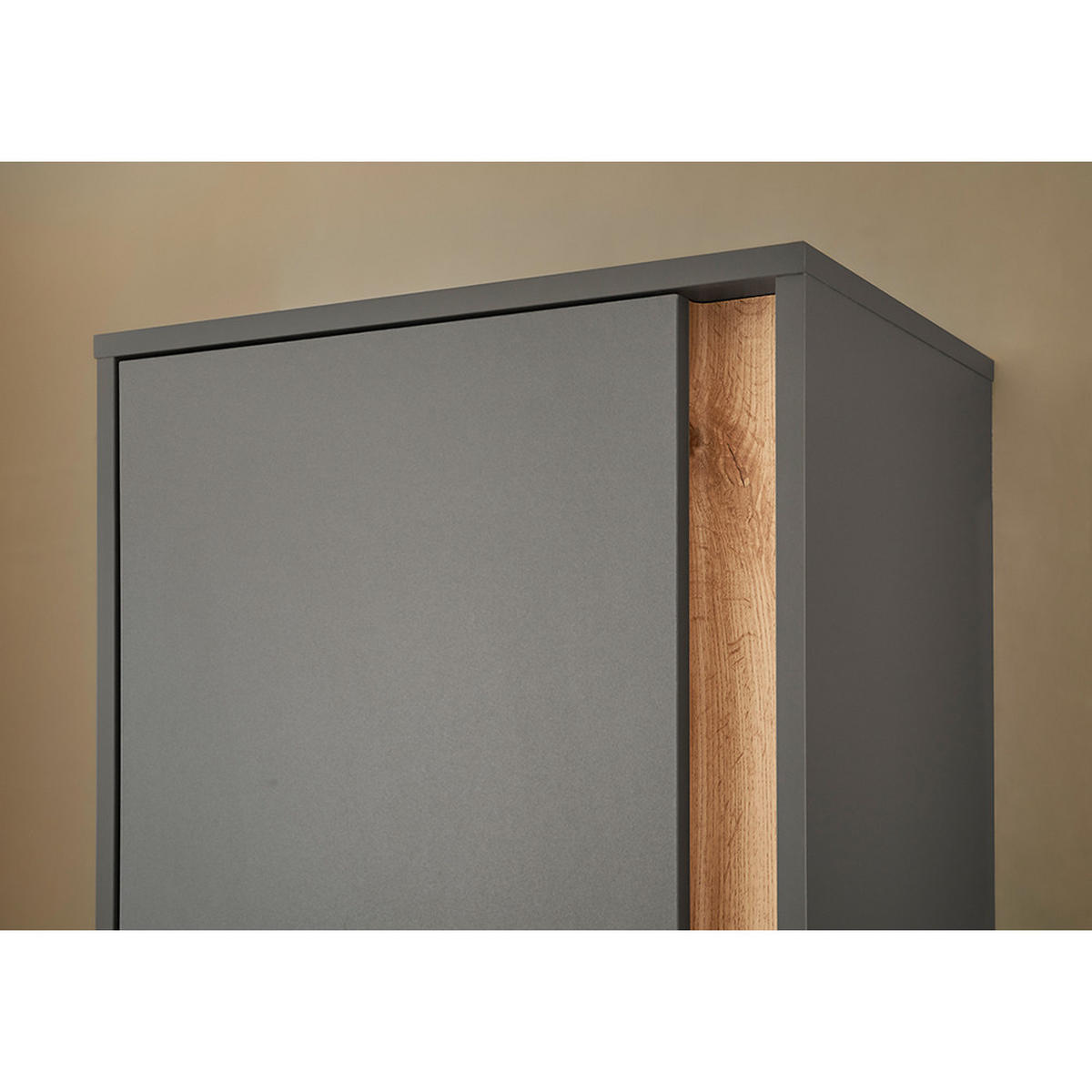 GARDEROBENSCHRANK Crisp-61 - Anthrazit, Holzwerkstoff (50/200/40cm) - Lomado