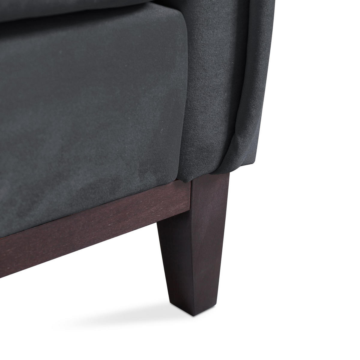 SOFA 3-SITZER Belweder 270 cm, Dunkelgrau, Veloursstoff - Wengefarben/Dunkelgrau, Holz/Textil (268/95/94cm) - Beautysofa