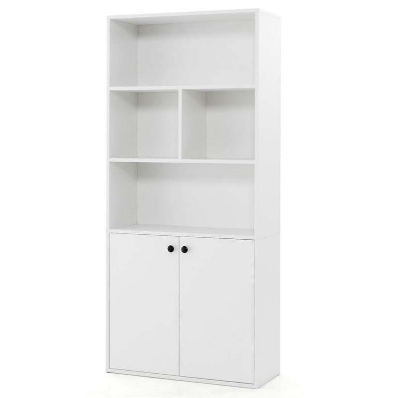 Costway Bücherschrank Weiß 70x155x29.5 cm