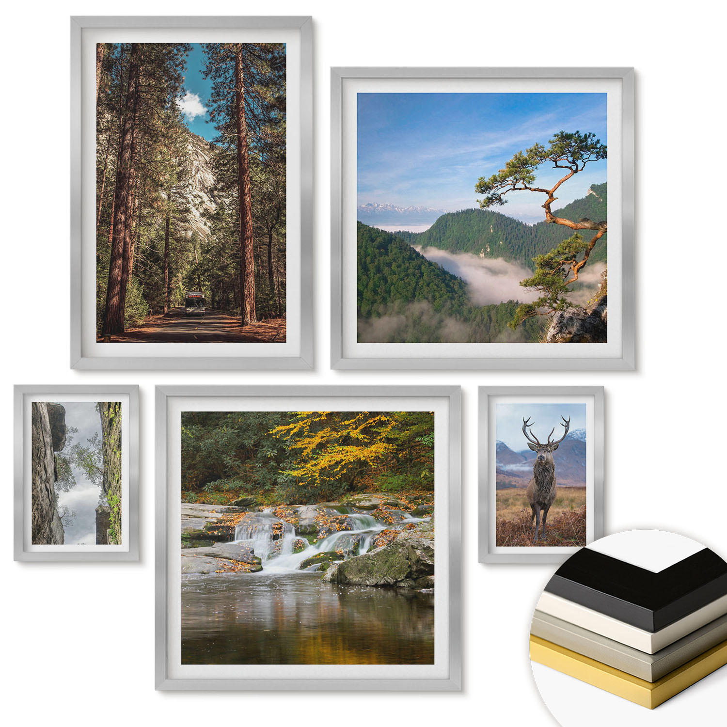 ArtPrintCave Wandbilder Silber 40x60 cm