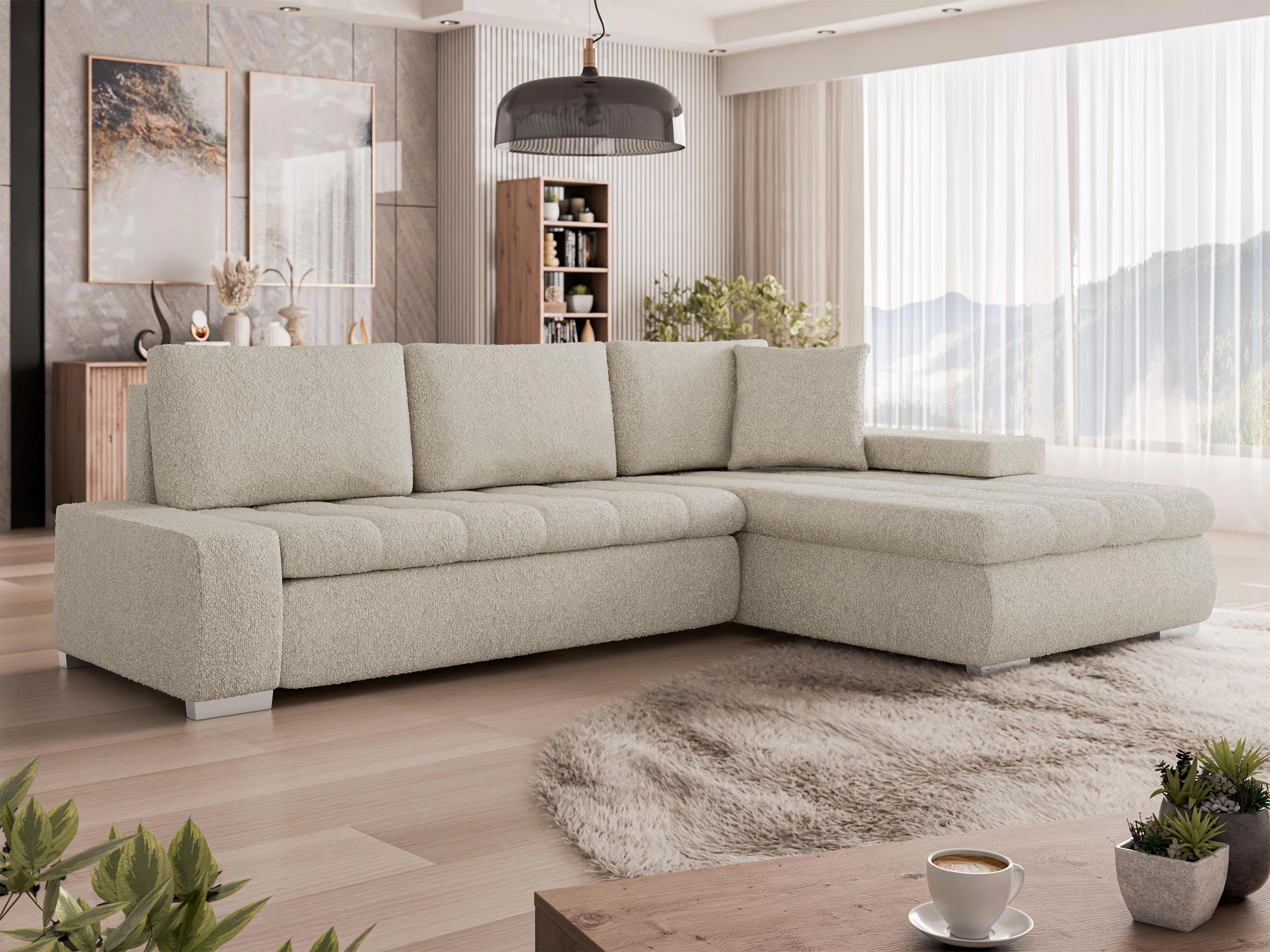 Thumbnail - Mirjan24 Ecksofa, Beige, Textil, 5-Sitzer, L-Form,Rechteckig, 265x185 cm, Wohnzimmer, Sofas & Couches, Wohnlandschaften,...