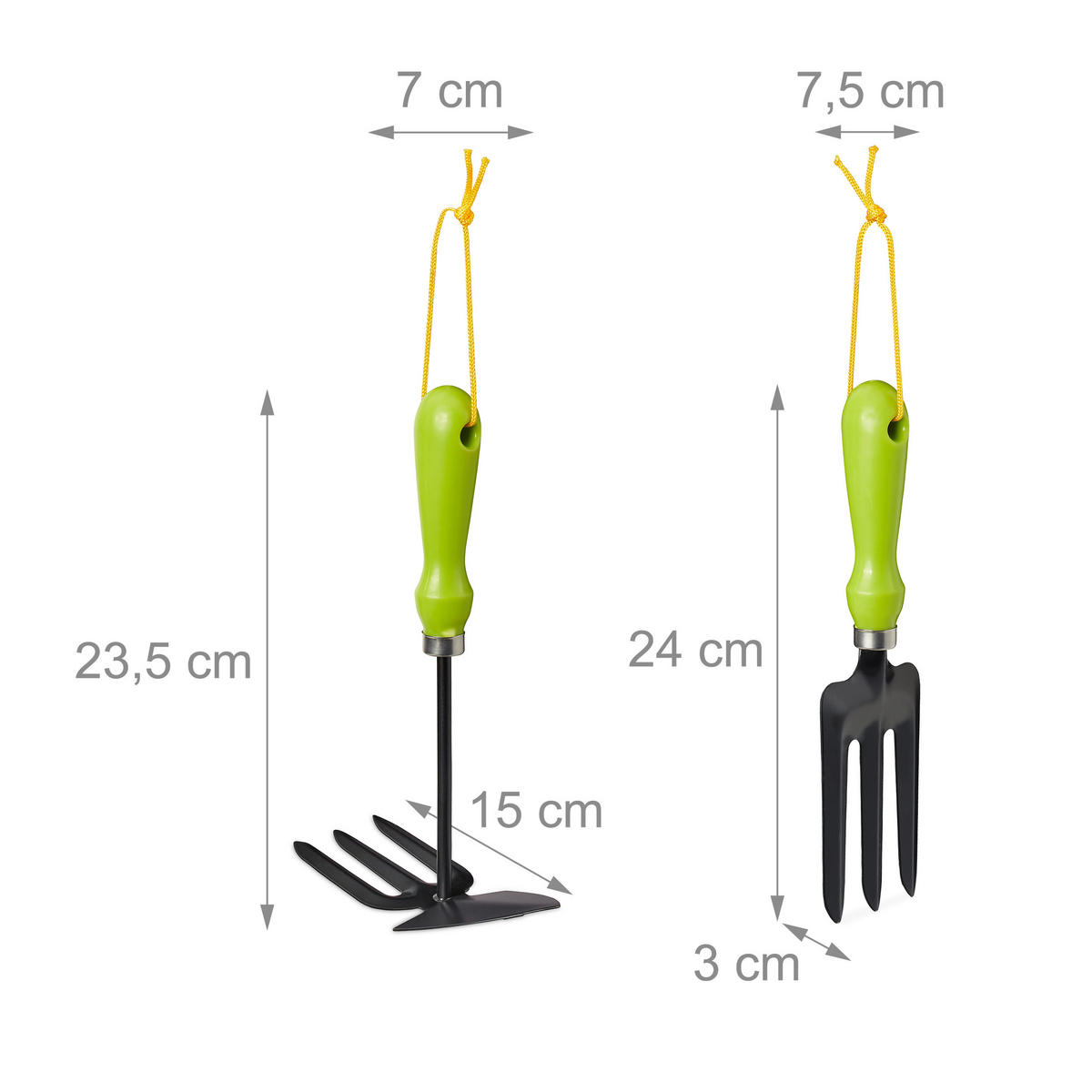GARTENWERKZEUG 4tlg. - Multicolor, Kunststoff/Metall (8/27.5/3.5cm) - Relaxdays
