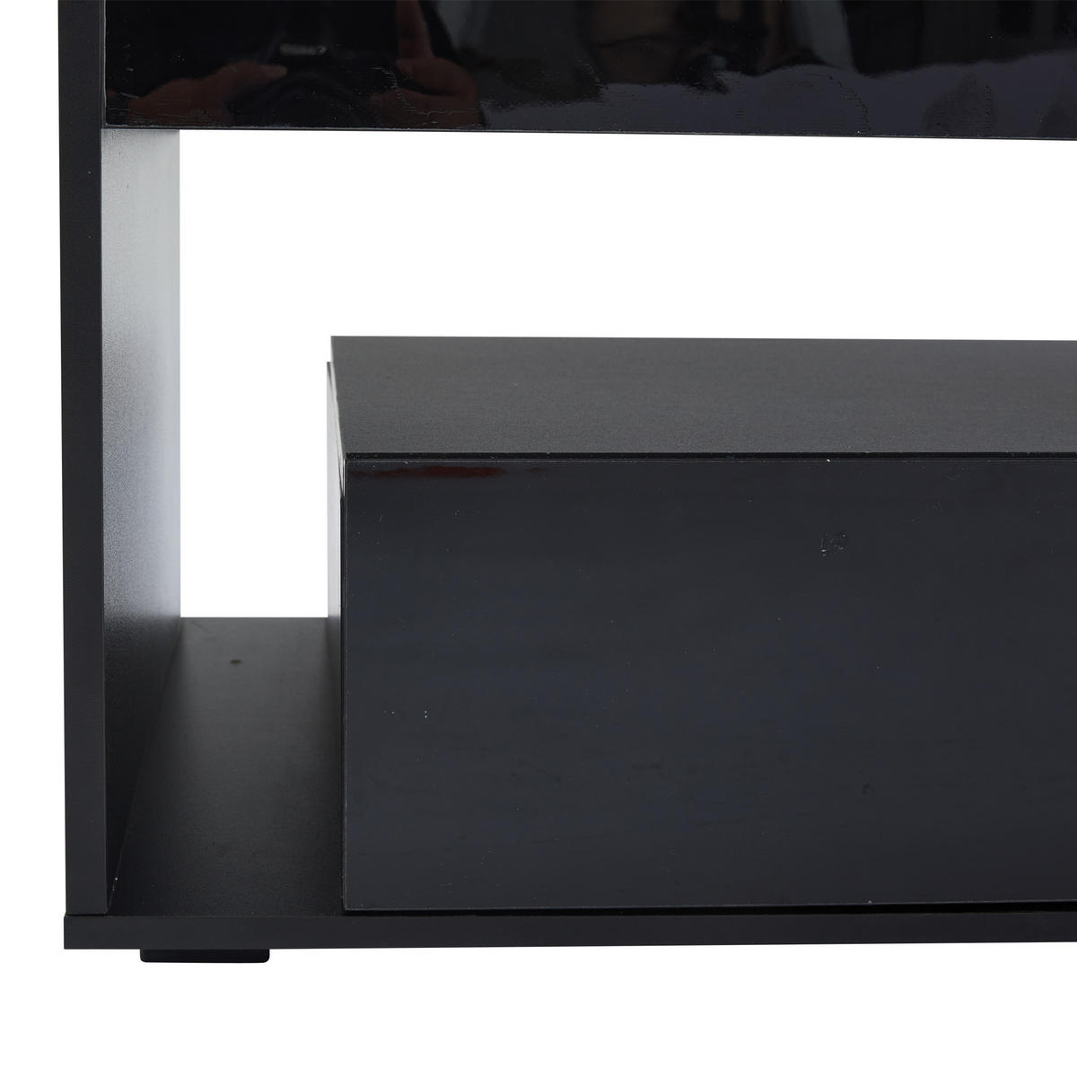 COUCHTISCH Schwarz 110/50/40 cm mit LED-Beleuchtung - Schwarz, Holzwerkstoff (50/110/40cm) - PANGIVO