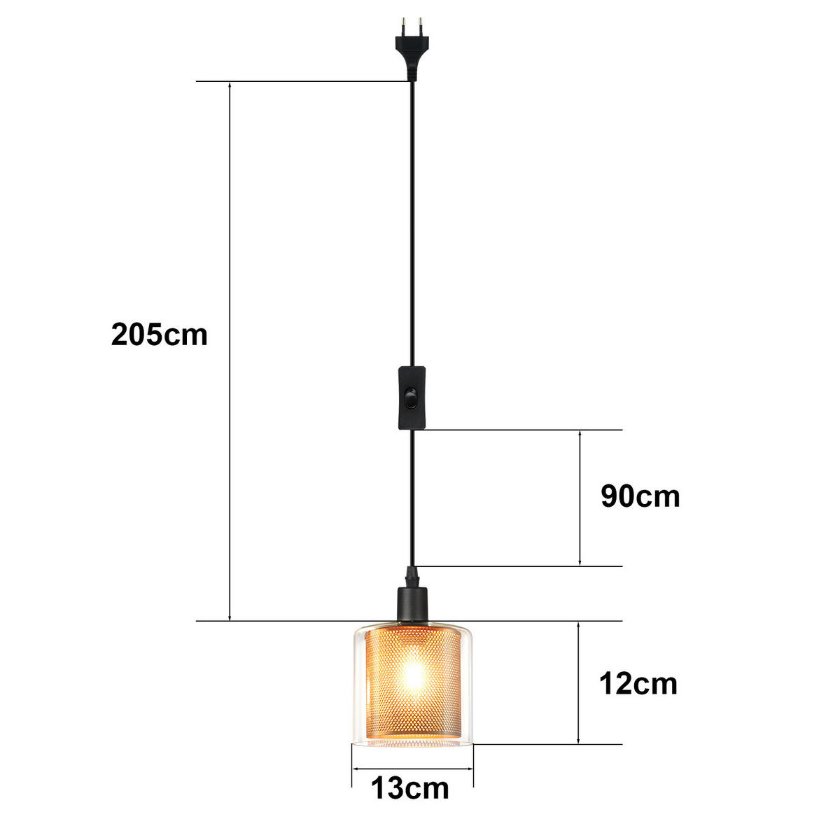 HÄNGELEUCHTE KaiH 12.0/13.0/205.0 cm - Beige, Glas (12/13/205cm) - ZMH