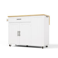 KÜCHENINSEL DE-41363 130/45-70/93 cm, mit Mülleimerschrank Weiß - Weiß, Holzwerkstoff (130/93/70cm) - ComfortXL