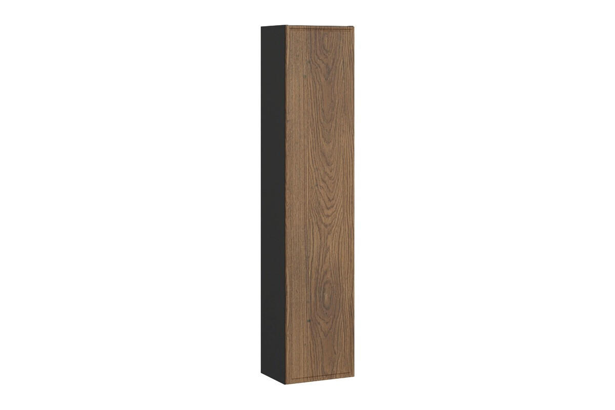 BADMÖBEL-SET 8 Teile - Talia Casella T BM91 in Schwarz Matt/Casella Oak - Hellbraun/Goldfarben, Holz/Metall (60/140/46cm)