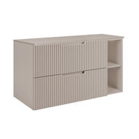 BADEZIMMERSCHRANK : Beige, 100 (80 + 20) x 58,6 x 46 cm - Beige, Holzwerkstoff (100/58.6/46cm) - 3XE LIVING