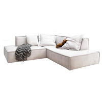 ECKSOFA SAMU Beige Webstoff - Beige/Schwarz, Textil (226/224cm) - KAWOLA