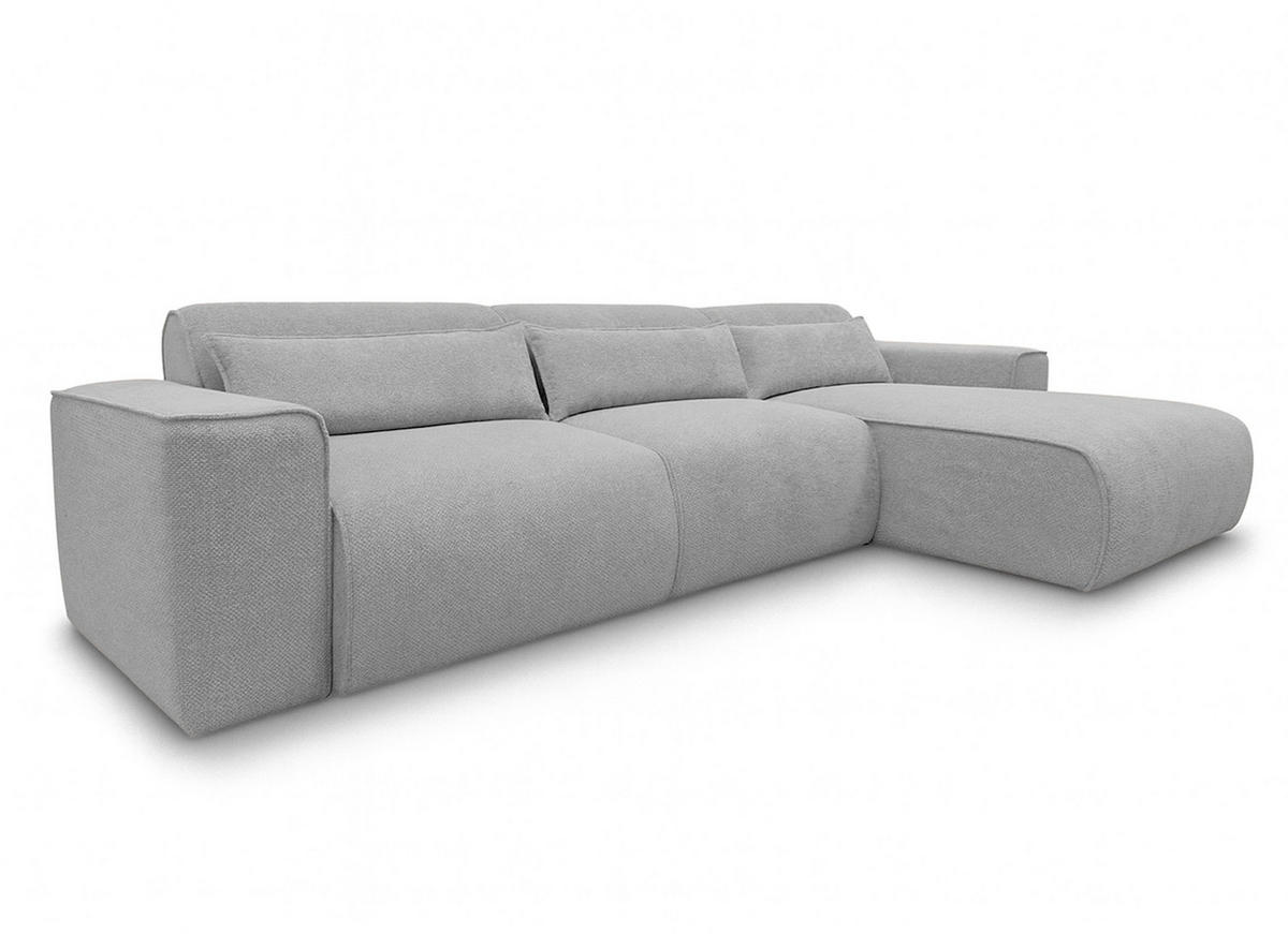 ECKSOFA L Form Ruyam Dunkelgrau 310/165/78 cm – Schlaffunktion Rechts - Dunkelgrau/Schwarz, Kunststoff/Textil (310/170cm) - AX Living