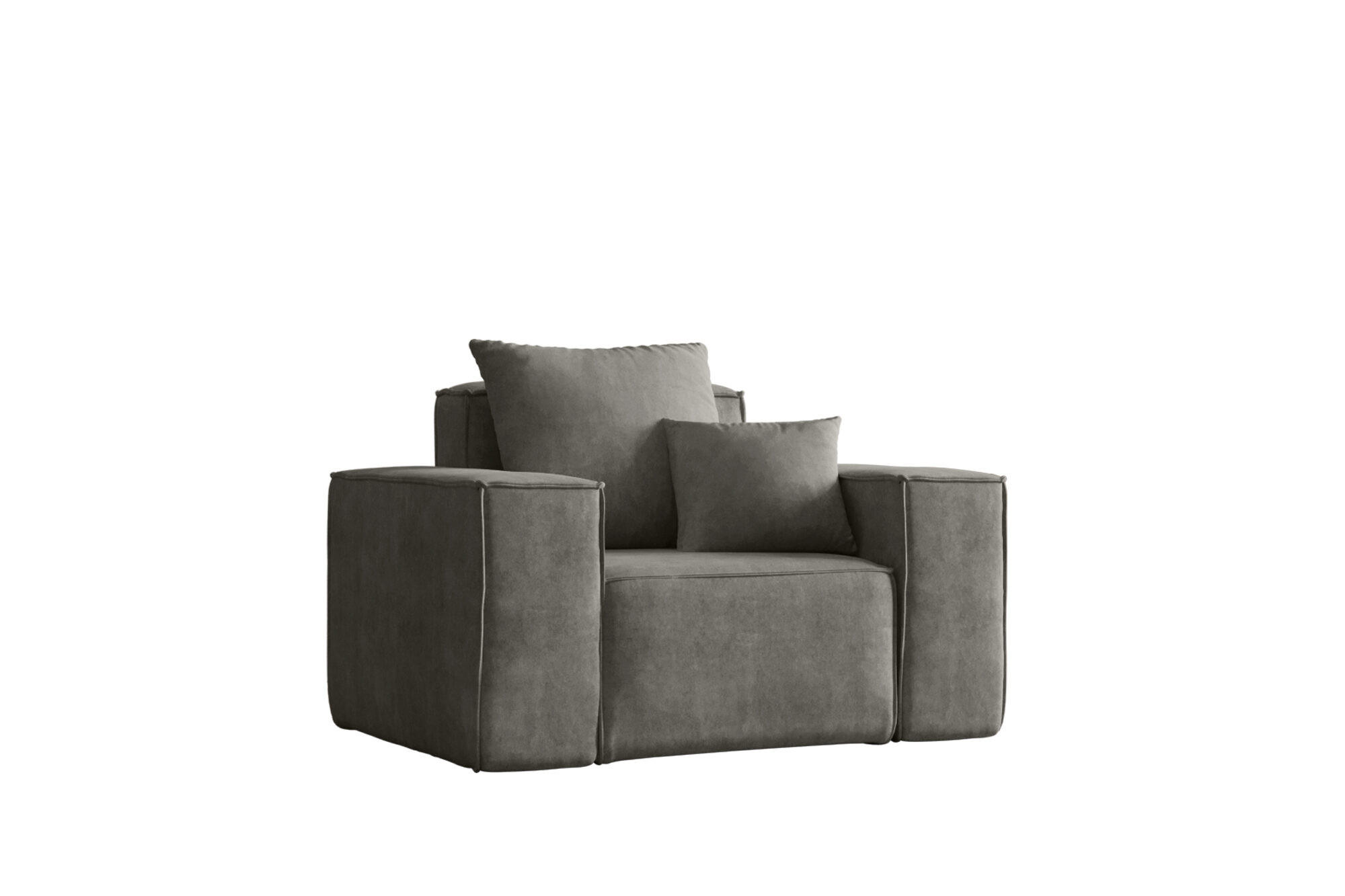 SESSEL ELLA Modern Stoff Noel Grau - Grau, Holz/Textil (90/78/117cm) - Kaiser Möbel