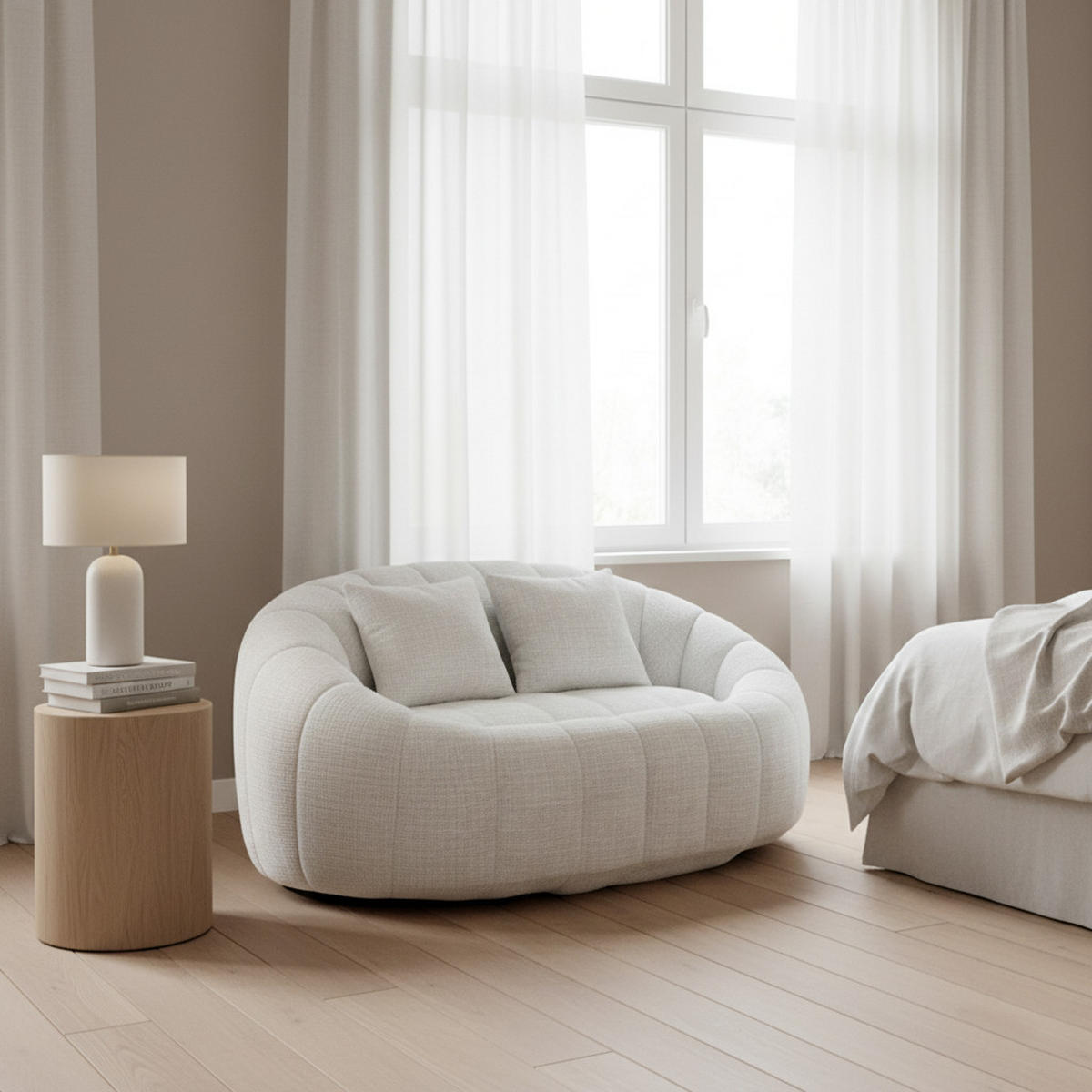 BEAN BAG SOFA – Komfortabler Lazy Lounger mit hochdichtem Memory - Beige, Textil (150/63/95cm) - Urban Meuble