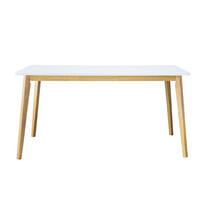 ESSTISCH Basic Natur - Weiß 90 x 150 - Braun, Holzwerkstoff (150/90/75cm) - Kenay Home