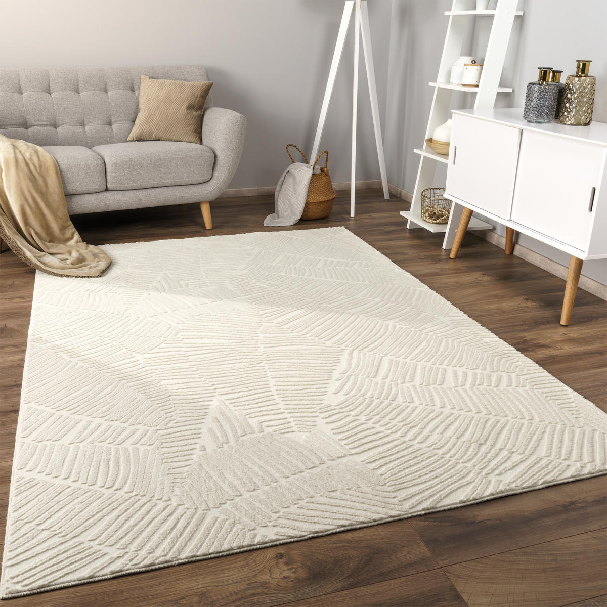 KURZFLORTEPPICH 160/220 cm Lelystad 525 - Creme, Textil (160/220cm) - Paco Home