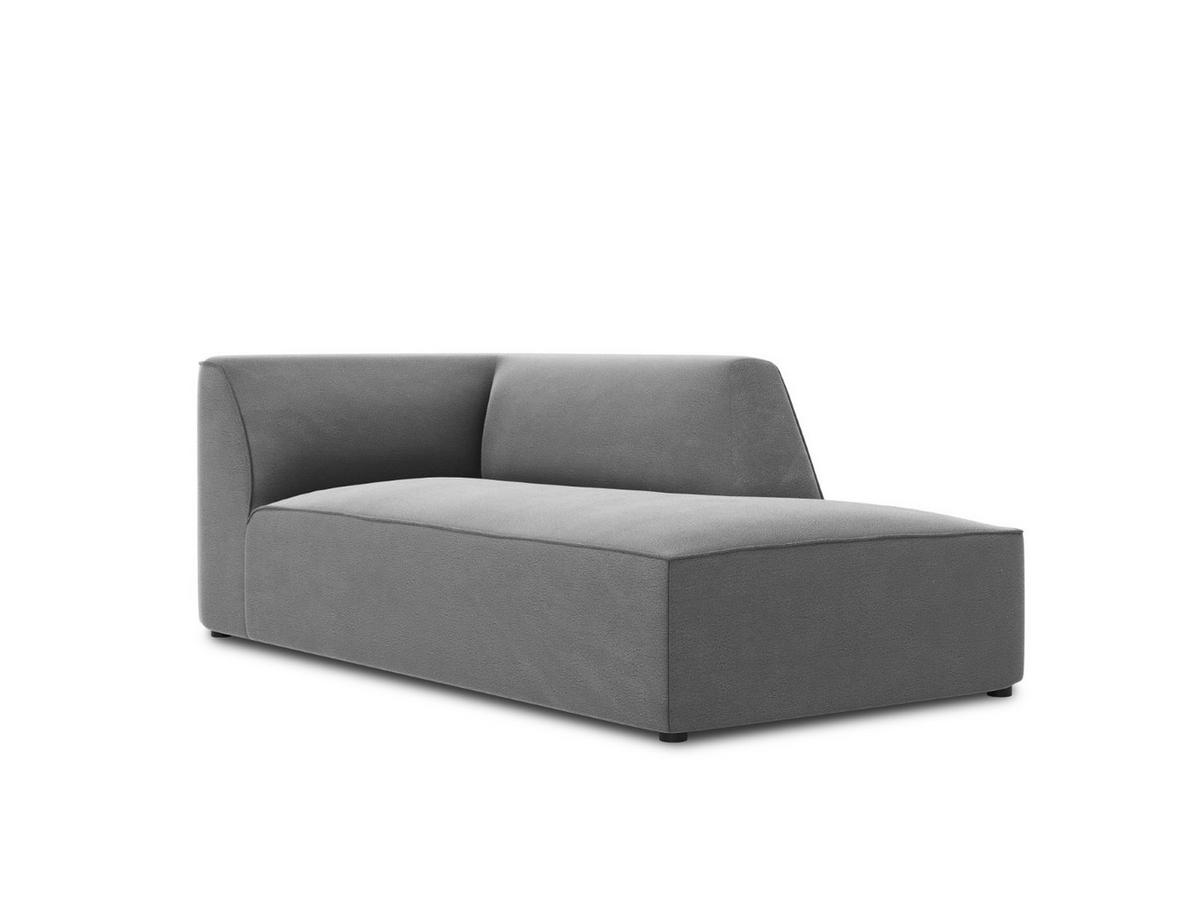 CHAISELONGUE rechts Ruby aus Samt grau - Grau, Textil (93/69/180cm) - Micadoni
