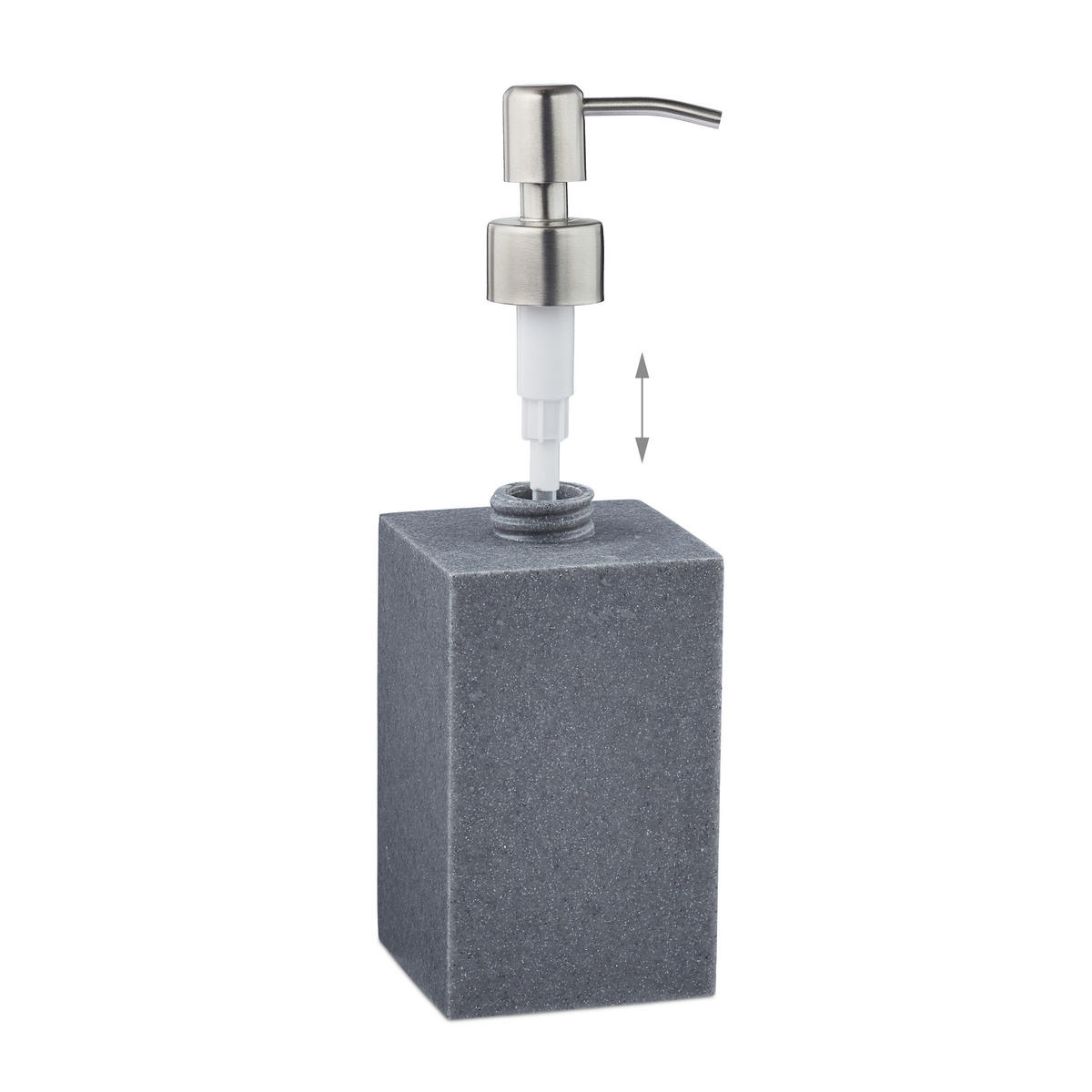 SEIFENSPENDER - Grau, Kunststoff/Metall (7/17.5/8cm) - Relaxdays