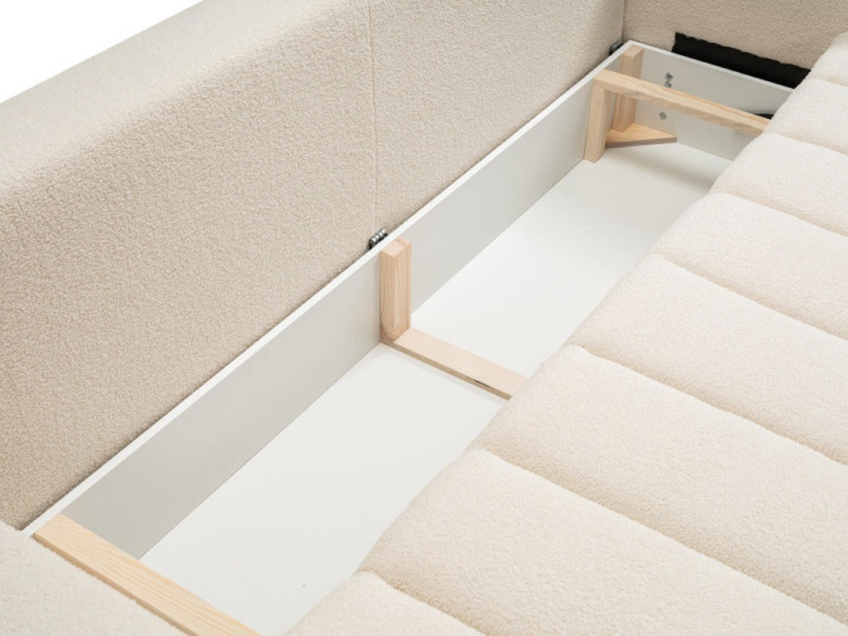 SOFA Creme ALOO Ausziehbar Mit Dekokissen - Beige, Textil (248/88/105cm) - Sepro Meble