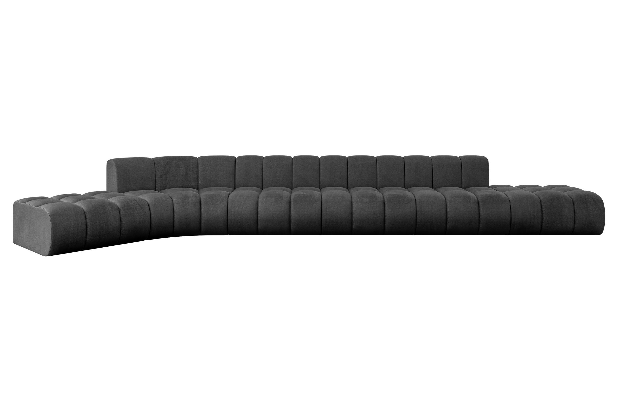 ECKSOFA modulares Sofa Solven-L3 - 562x174x70 cm Schwarz - Schwarz, Holzwerkstoff/Textil (562/174cm) - ALTDECOR