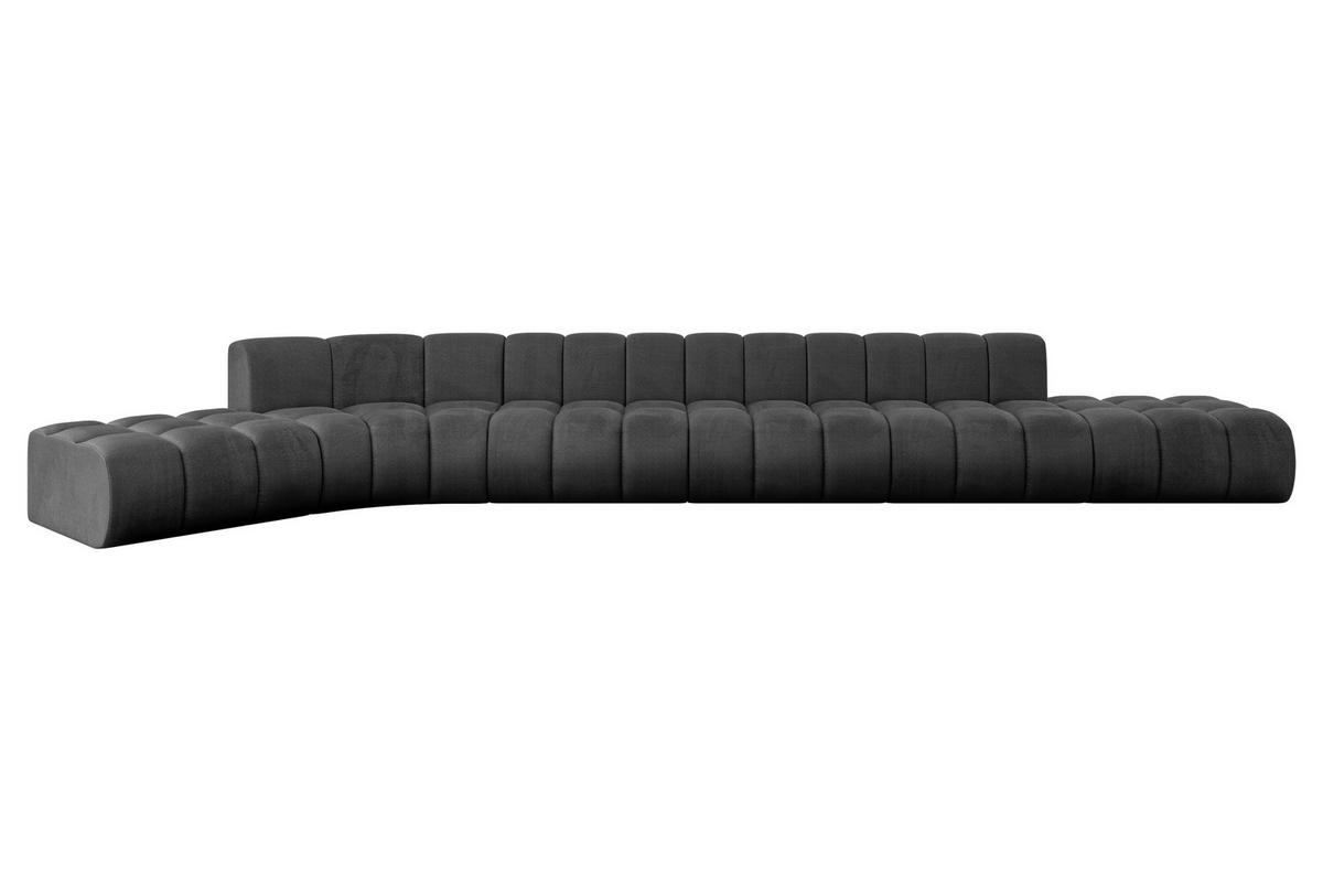 ECKSOFA modulares Sofa Solven-L3 - 562x174x70 cm Schwarz - Schwarz, Holzwerkstoff/Textil (562/174cm) - ALTDECOR