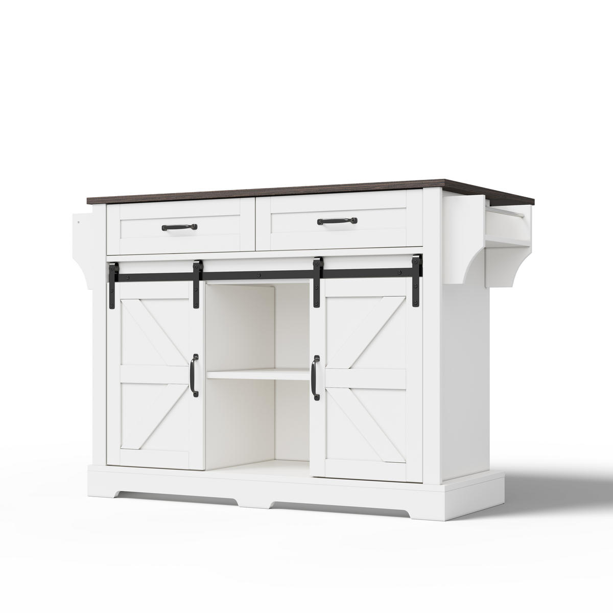 KÜCHENINSEL Weiß 120/45/91 cm - Braun, Holzwerkstoff (120/91/70cm) - PANGIVO