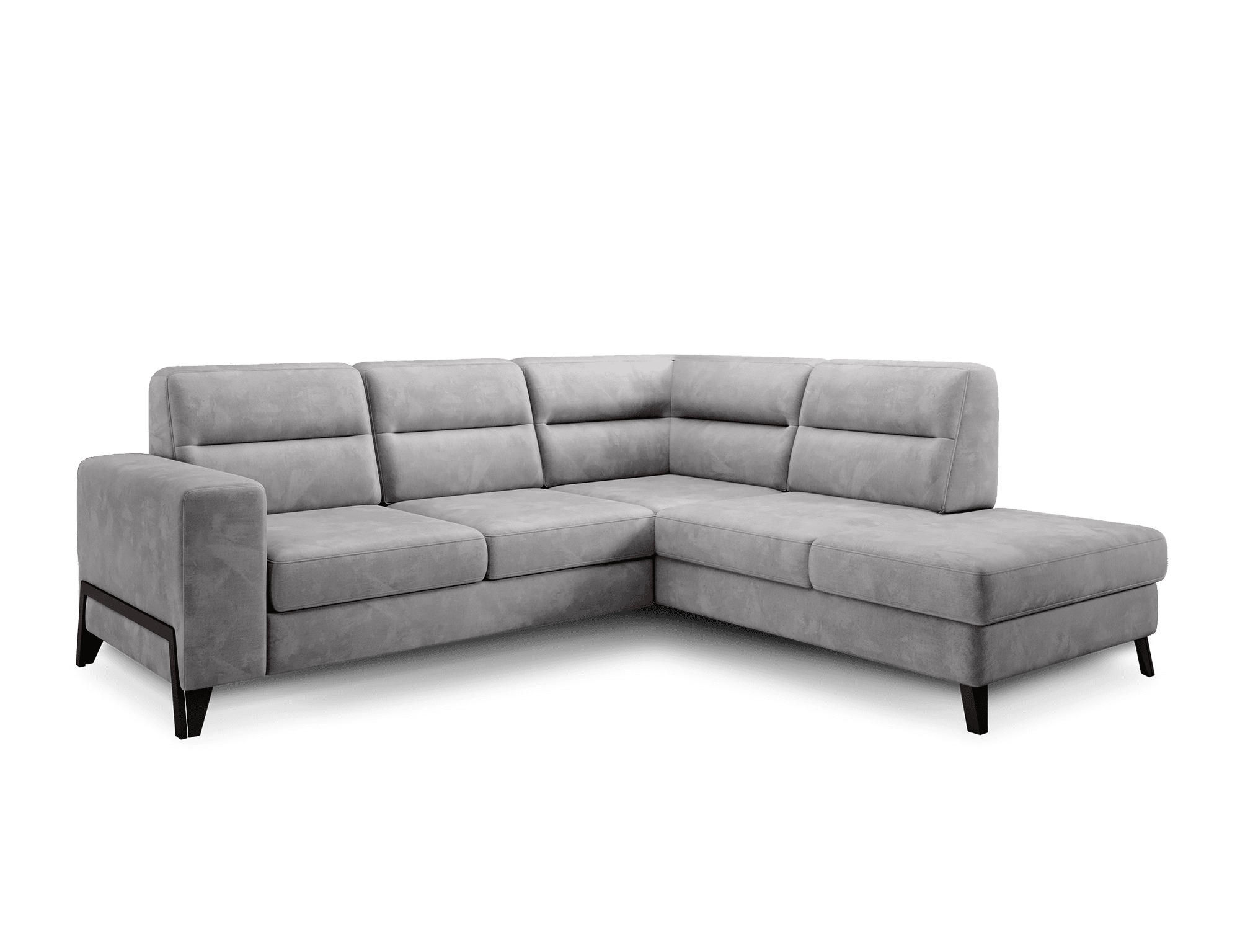 ECKSOFA mit Schlaffunktion & Bettkasten, luxus Nube-Stoff - Schwarz/Grau, Textil/Metall (237/277cm) - Eltap