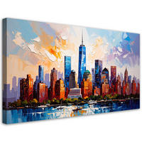 LEINWANDBILD Büros New York Manhattan 120x60cm - Multicolor, Textil (120/60cm) - Feeby