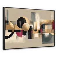 LEINWAND Bilder mit Rahmen - Abstrakt - Formen - Beige - Texturen - 150x100 - Beige, Textil (150/100cm) - MuchoWow