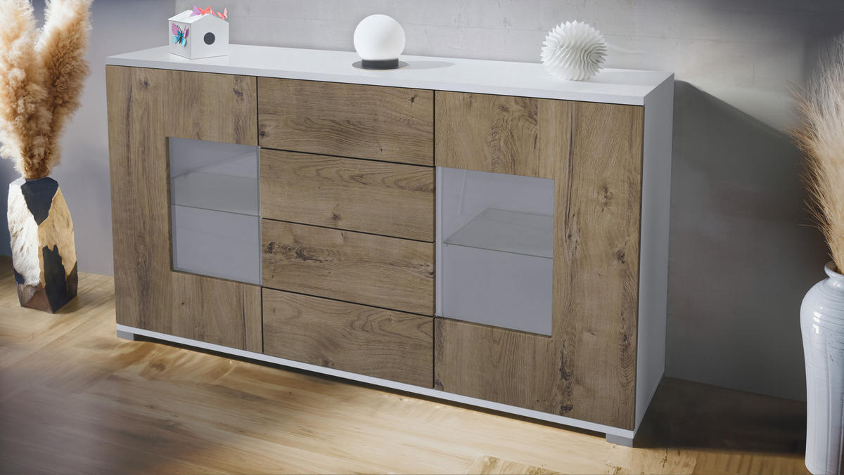 SIDEBOARD Grömitz Eiche Ribbeck - Alteiche, Holzwerkstoff (138.5/75.5/35cm) - Vladon
