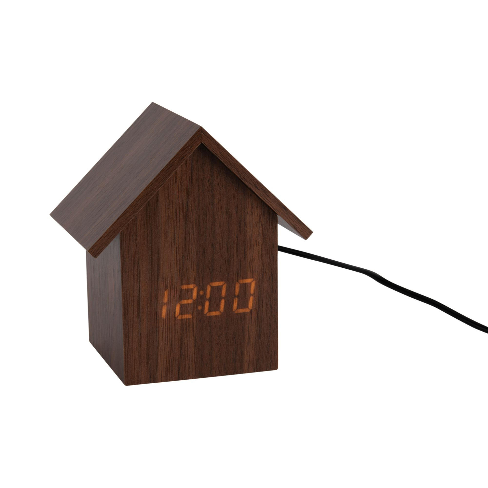 WECKER House LED Braun 7.3/9.7/10.8 cm - Dunkelbraun, Holz (9.7/10.8/7.3cm) - Karlsson