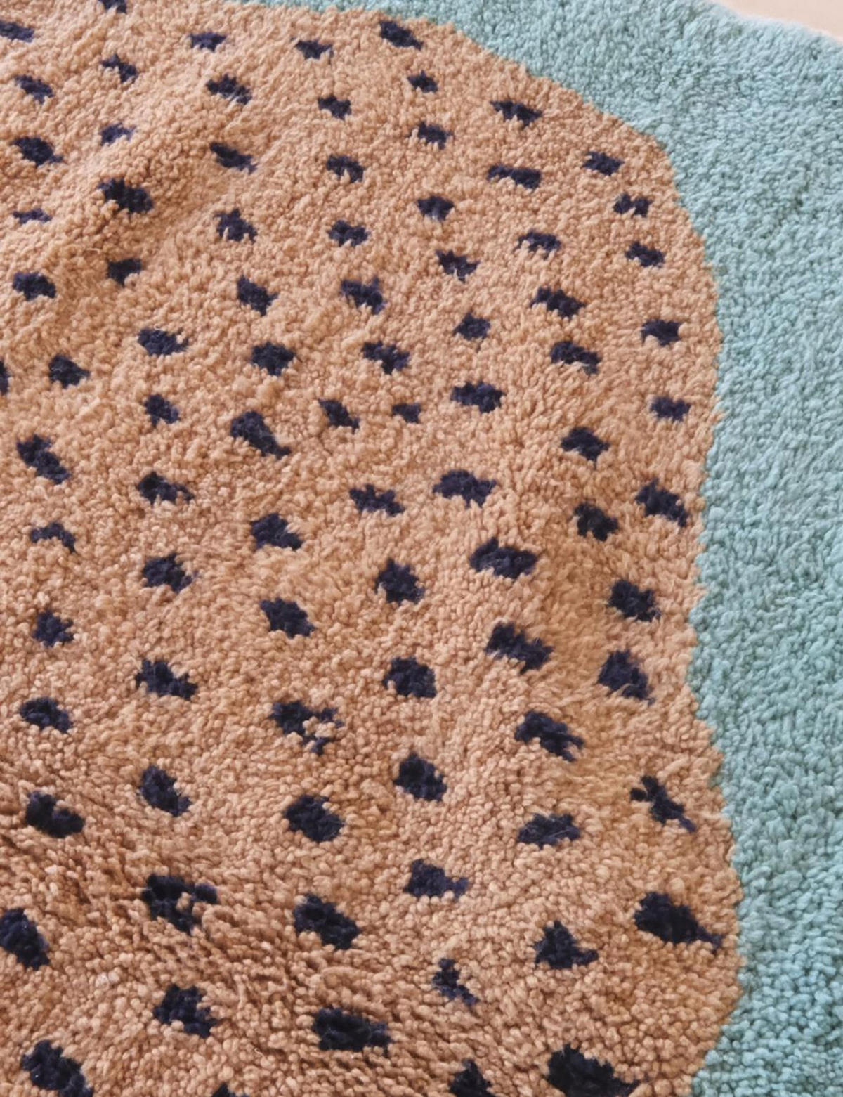 BERBERTEPPICH aus Marokko modern aus Wolle 200x 300 cm - Grün, Naturmaterialien (200/300cm) - AFK Living