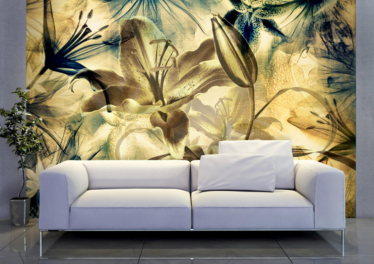 FOTOTAPETE Blumen 360 x 254 cm - Gelb, Papier (360/254cm) - Sanders & Sanders