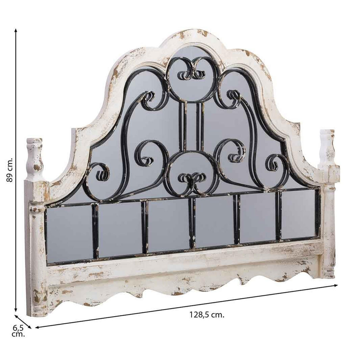 WANDSPIEGEL 128x6x89 cm - Weiß, Holz (128/89/6cm) - Wanderlust