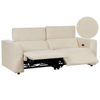 2-SITZER-SOFA Cord beige USB-Port elektrisch verstellbar Ulven - Beige, Textil (222/76/106cm) - Beliani