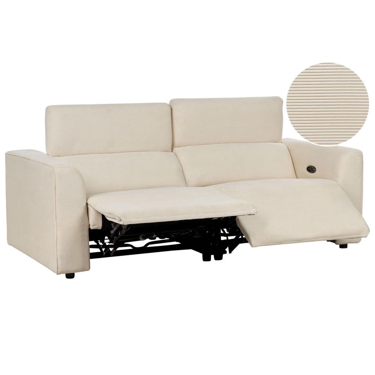 Beliani 2 SITZER SOFA Cord beige USB Port elektrisch verstellbar Ulven jetzt nur online XXXLutz