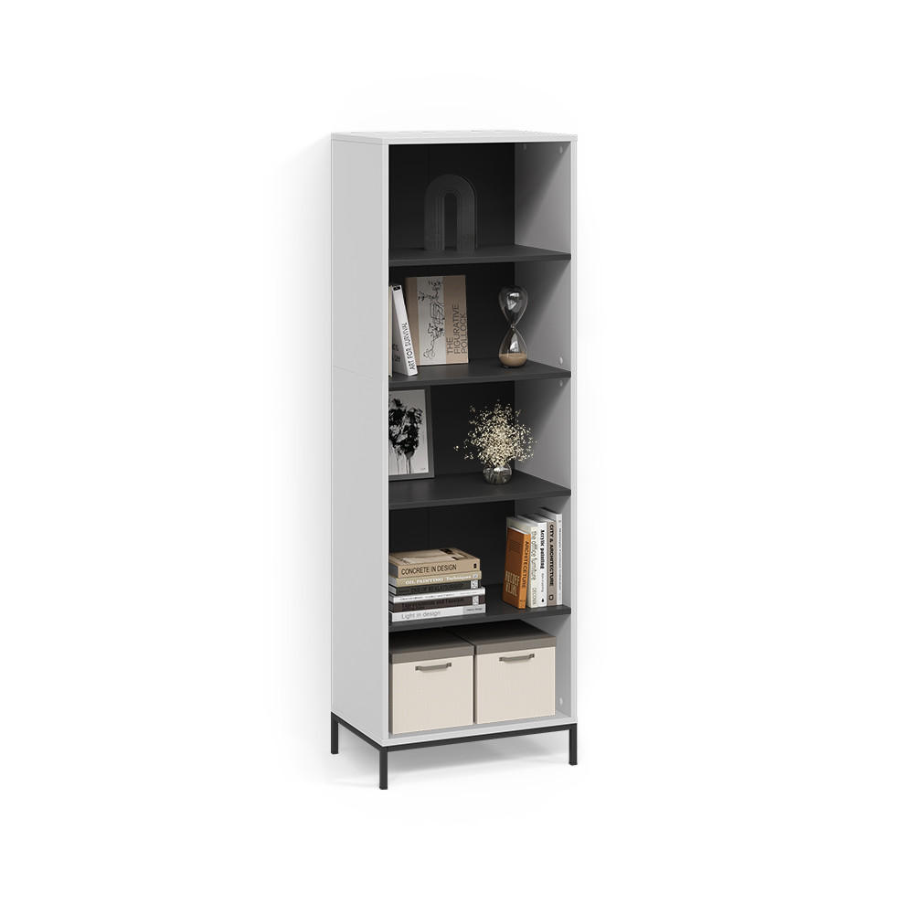 Livinity® Bücherregal Weiß 60x180x40 cm