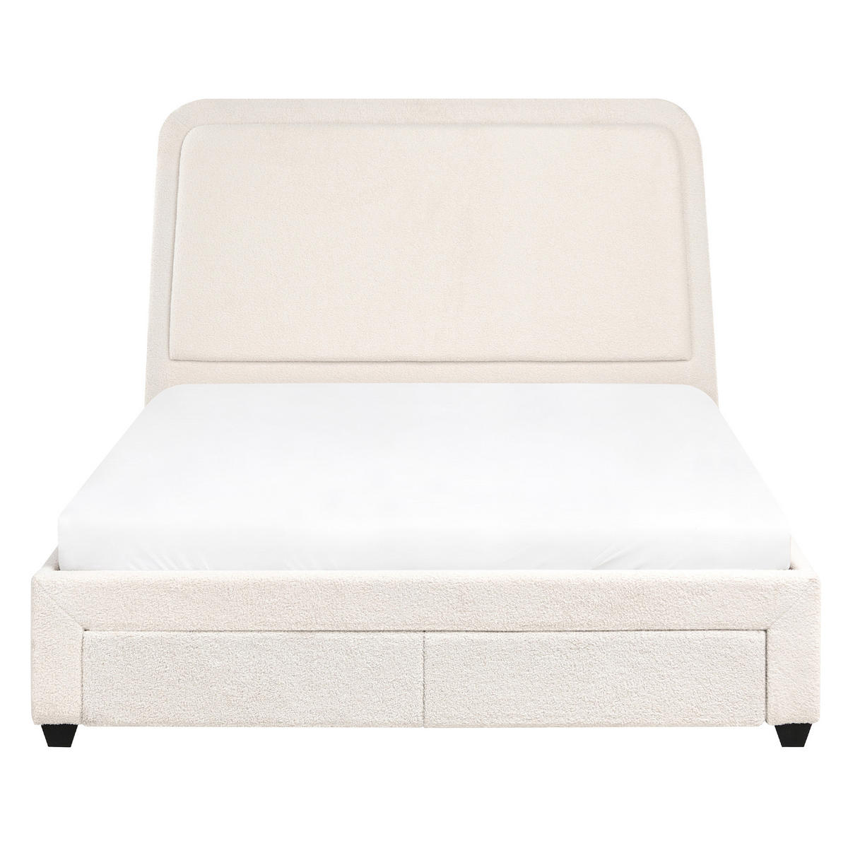 BETT 140/200 cm Cremeweiß Sardent - Schwarz/Weiß, Textil (140/200cm) - Beliani