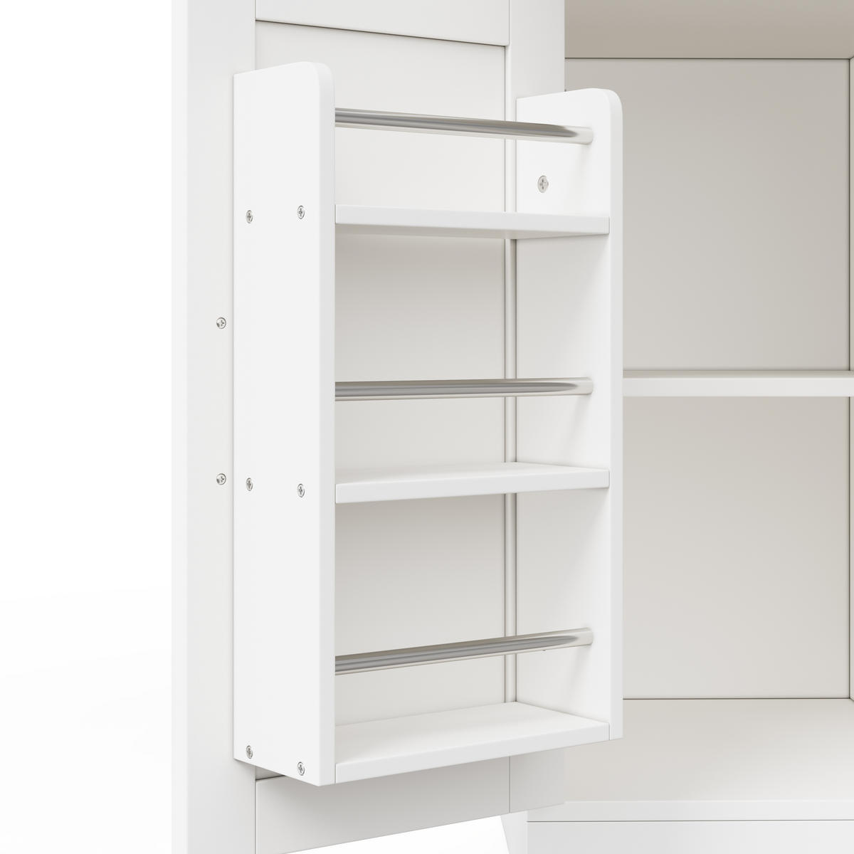SERVIERWAGEN in Weiß Kücheninsel mit klappbarer Arbeitsplatte und Rollen für Küchen, B120/T45 (70)/H87cm - Weiß, Holzwerkstoff (120/87/70cm) - STILVORA