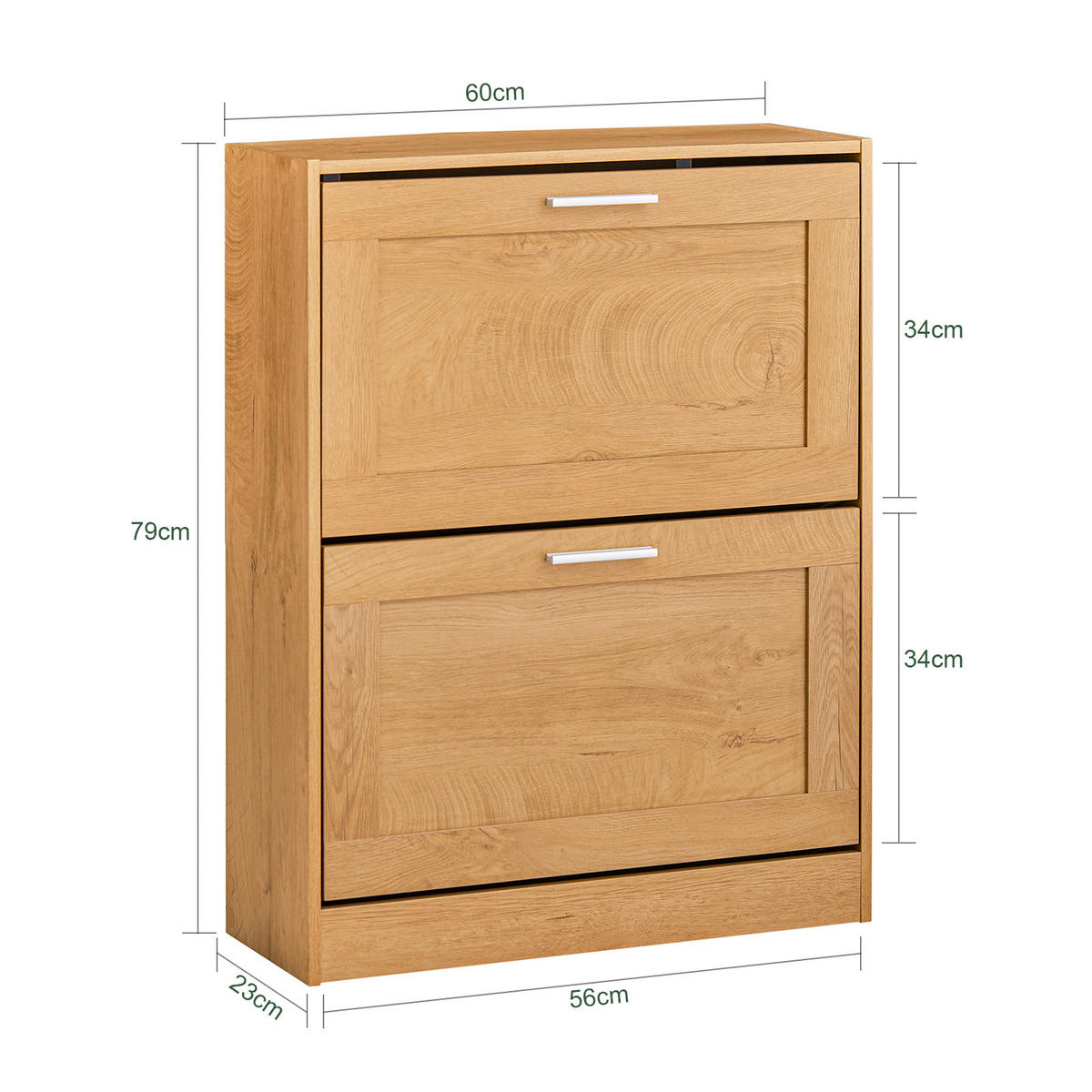 SCHUHSCHRANK Holz - Naturfarben, Holzwerkstoff (60/79/23cm) - SoBuy